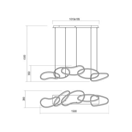 Redo 01-2597 - LED Dimmable chandelier on a string BIAS LED/108,6W/230V CRI 90 3000K white