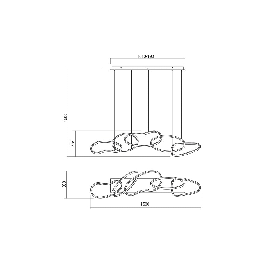 Redo 01-2597 - LED Dimmable chandelier on a string BIAS LED/108,6W/230V CRI 90 3000K white