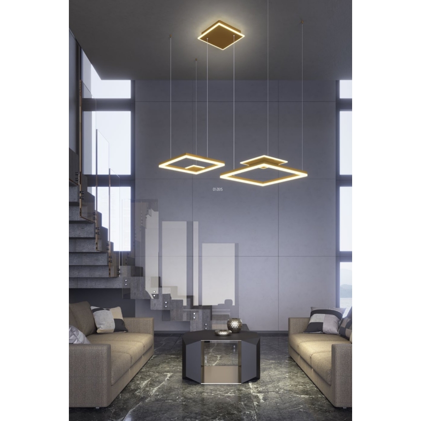 Redo 01-2615 - Dimmable LED cable-suspended pendant SIGUA LED/137W/230V CRI 90 Gold