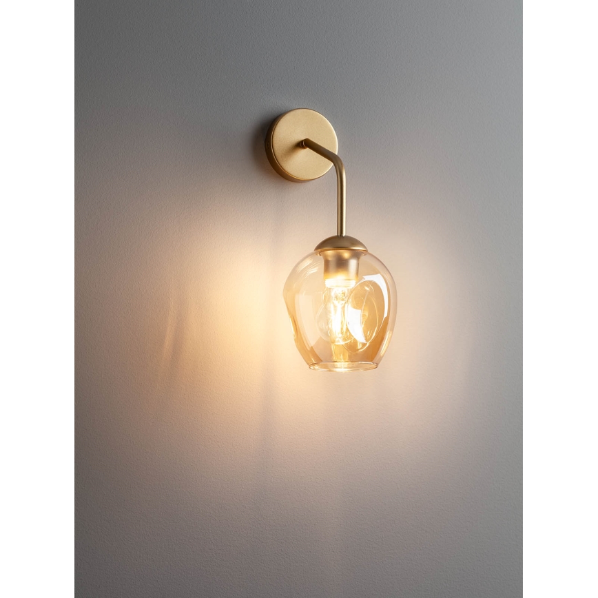 Redo 01-2617 - Wall lamp PIERCE 1xE27/42W/230V gold/smoky