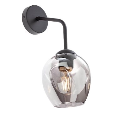Redo 01-2618 - Wall lamp PIERCE 1xE27/42W/230V black/smoky