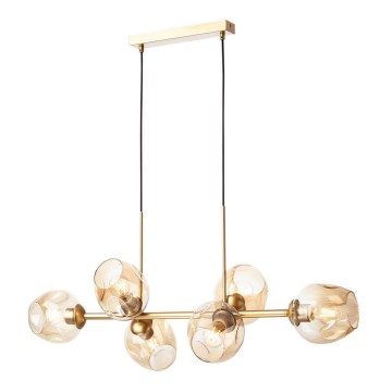 Redo 01-2619 - Chandelier on a string PIERCE 6xE27/42W/230V gold/smoky