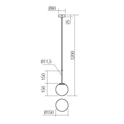 Redo 01-2623 - Chandelier on a string NIVA 1xE14/28W/230V