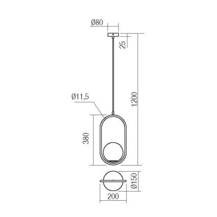 Redo 01-2624 - Chandelier on a string NIVA 1xE14/28W/230V