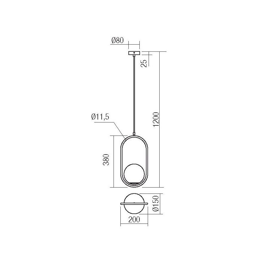Redo 01-2624 - Chandelier on a string NIVA 1xE14/28W/230V