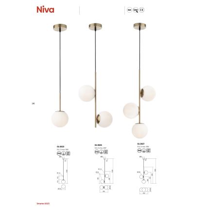 Redo 01-2627 - Chandelier on a string NIVA 3xE14/28W/230V