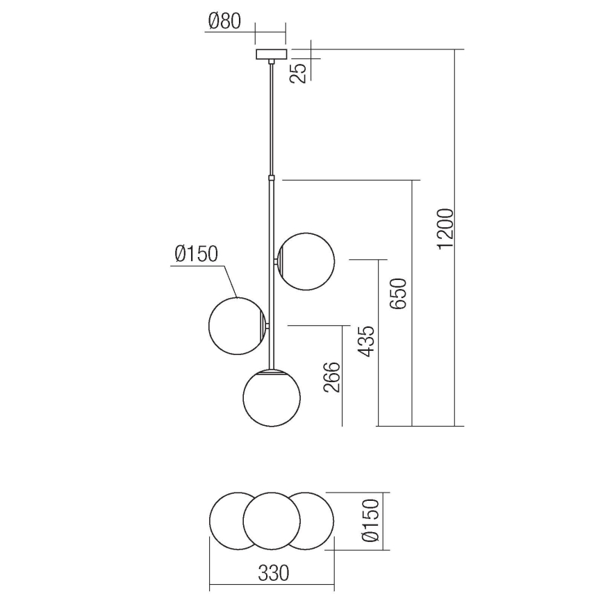 Redo 01-2627 - Chandelier on a string NIVA 3xE14/28W/230V