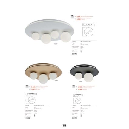 Redo 01-2657 - LED Ceiling Light CORUM LED/48W/230V 3000K CRI 90 white