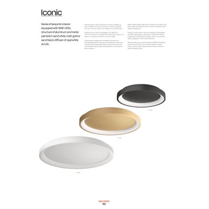 Redo 01-2671 - LED Dimmable ceiling light ICONIC LED/50W/230V d. 58 cm black