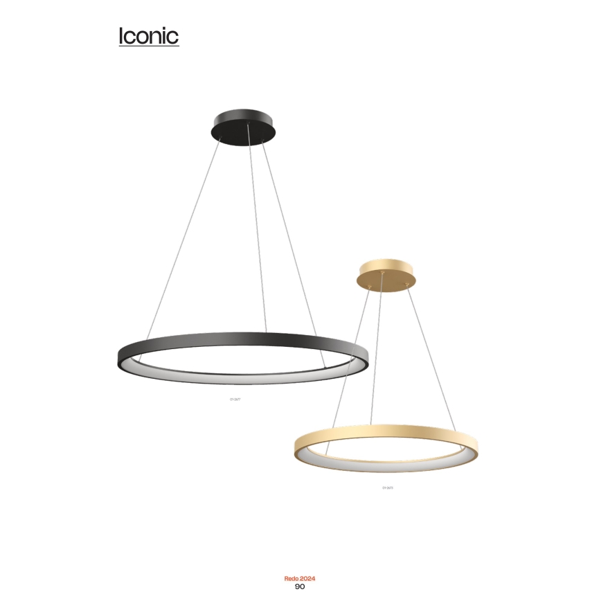 Redo 01-2673 - LED Dimmable chandelier on a string ICONIC LED/50W/230V d. 58 cm gold