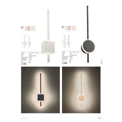 Redo 01-2701 - LED Wall light DIAZ LED/18W/230V CRI 90 black