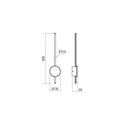 Redo 01-2701 - LED Wall light DIAZ LED/18W/230V CRI 90 black