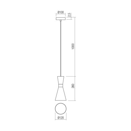 Redo 01-2709 - Chandelier on a string KILT 1xE27/42W/230V d. 12 cm white