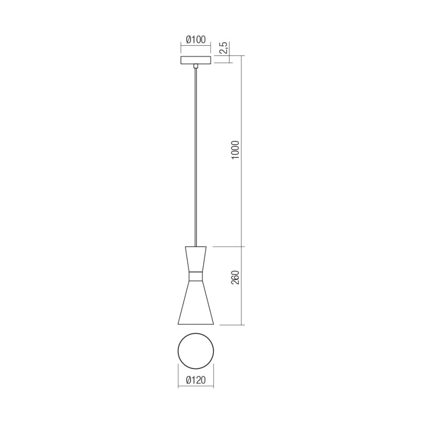 Redo 01-2709 - Chandelier on a string KILT 1xE27/42W/230V d. 12 cm white