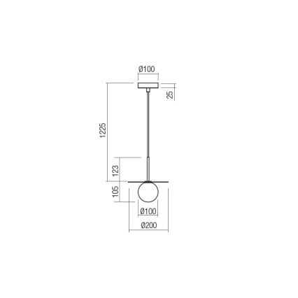 Redo 01-2727 - Chandelier on a string PLATO 1xG9/10W/230V d. 20 cm gold