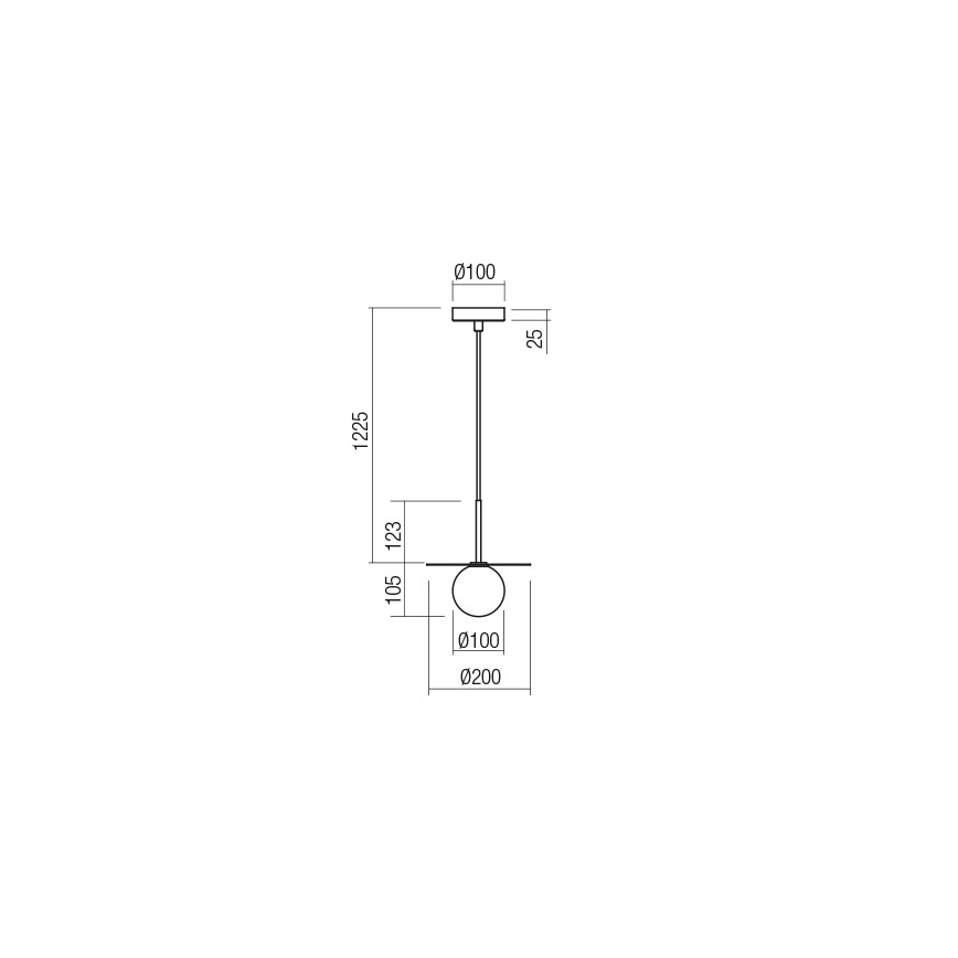 Redo 01-2727 - Chandelier on a string PLATO 1xG9/10W/230V d. 20 cm gold