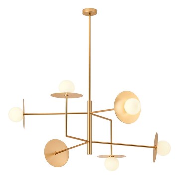 Redo 01-2733 - Chandelier on a pole PLATO 6xG9/10W/230V gold