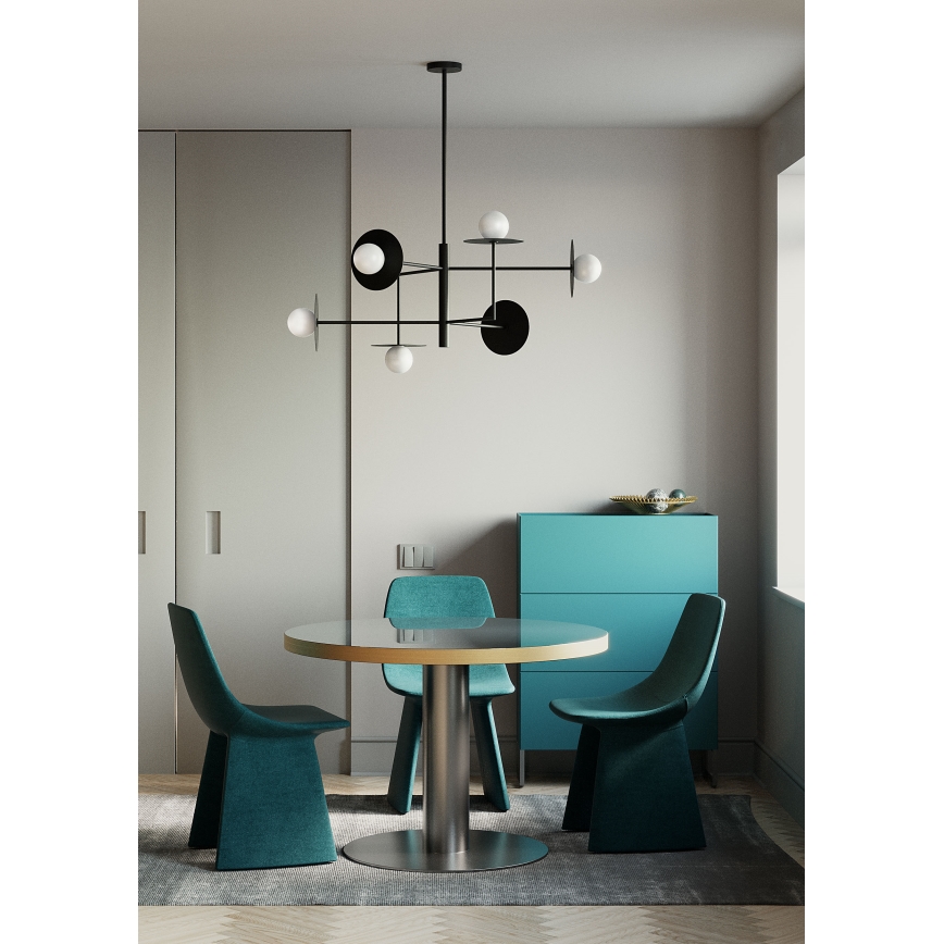 Redo 01-2734 - Chandelier on a pole PLATO 6xG9/10W/230V black