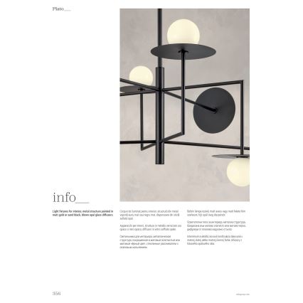 Redo 01-2734 - Chandelier on a pole PLATO 6xG9/10W/230V black