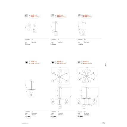 Redo 01-2734 - Chandelier on a pole PLATO 6xG9/10W/230V black