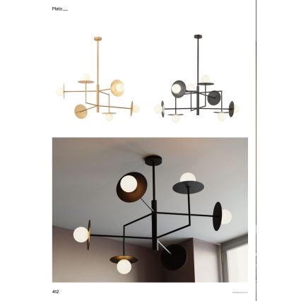 Redo 01-2735 - PLATO Rod Chandelier 8xG9/10W/230V, Gold