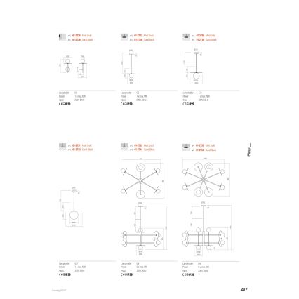Redo 01-2735 - PLATO Rod Chandelier 8xG9/10W/230V, Gold