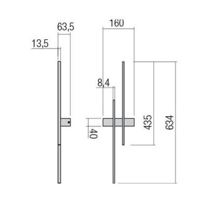 Redo 01-2744 - LED Wall Light TANGENT LED/13W/230V 3000K 63.4 cm CRI 90 White