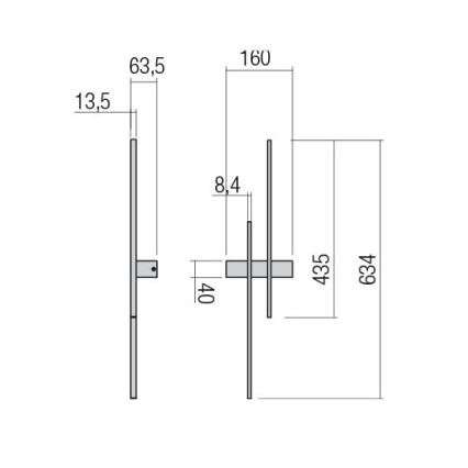 Redo 01-2745 - TANGENT LED Wall Light, 13W/230V, CRI 90, Black