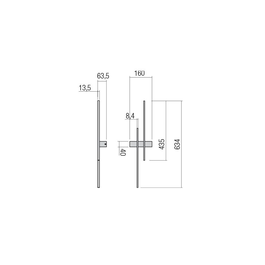 Redo 01-2745 - TANGENT LED Wall Light, 13W/230V, CRI 90, Black