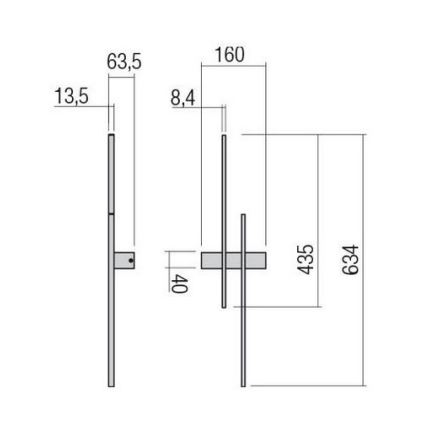 Redo 01-2746 - LED Wall Light TANGENT LED/13W/230V 3000K 63,4 cm CRI 90 white