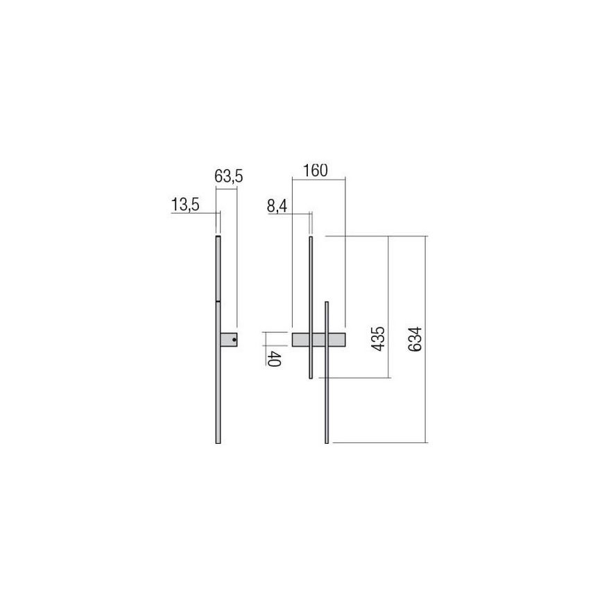 Redo 01-2746 - LED Wall Light TANGENT LED/13W/230V 3000K 63,4 cm CRI 90 white