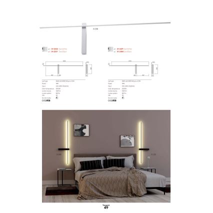 Redo 01-2747 - LED Wall Light TANGENT LED/13W/230V CRI 90 black