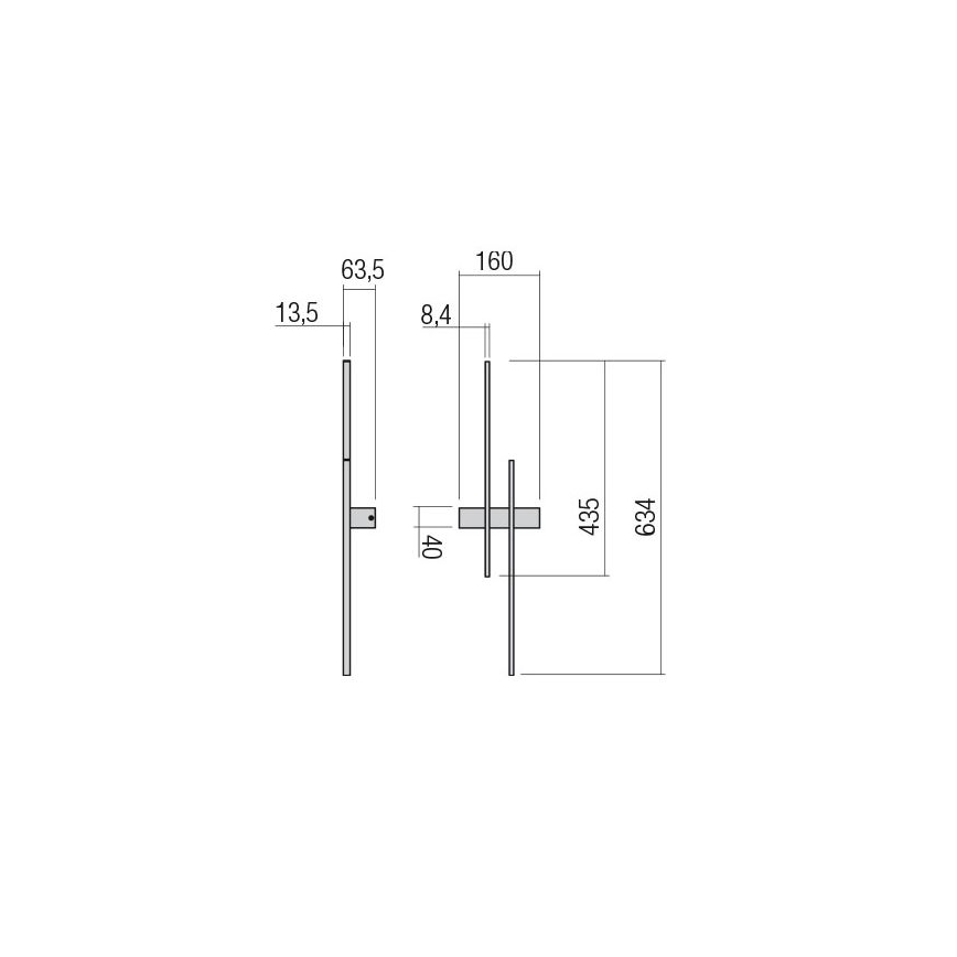 Redo 01-2747 - TANGENT LED Wall Light, 13W / 230V, 3000K, 63.4 cm, CRI 90, Black