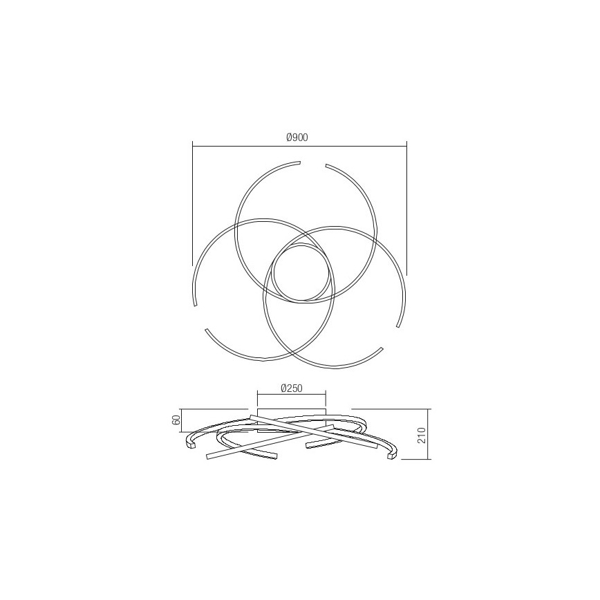 Redo 01-2748 - LED Dimmable ceiling light ALIEN LED/75W/230V 3000K d. 90 cm white