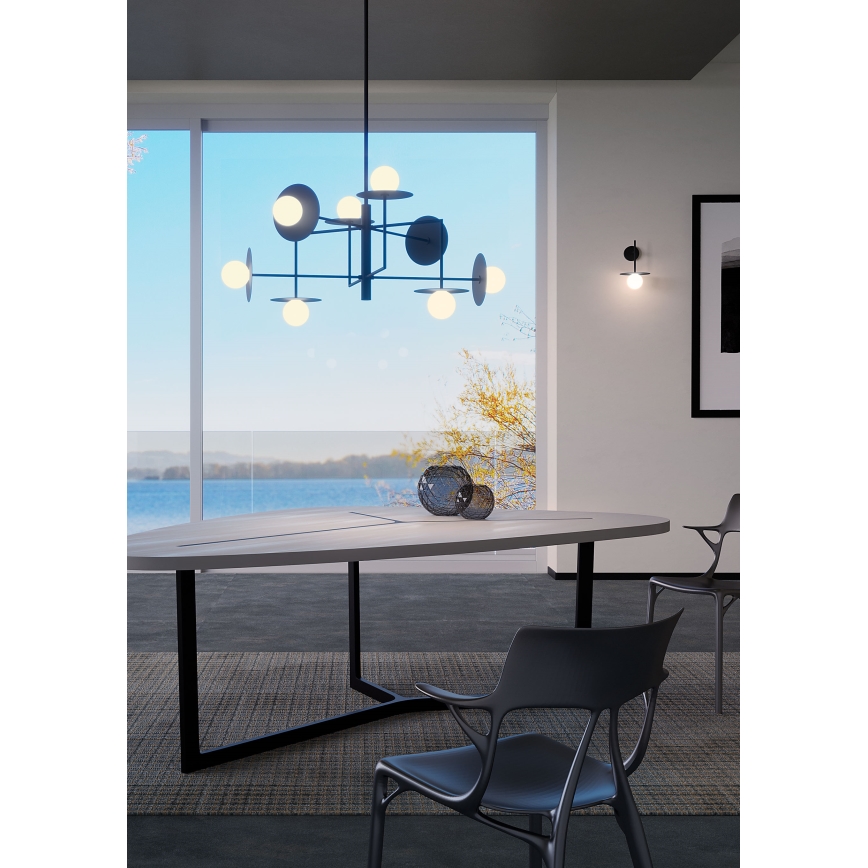Redo 01-2753 - PLATO rod chandelier 8xG9/10W/230V black