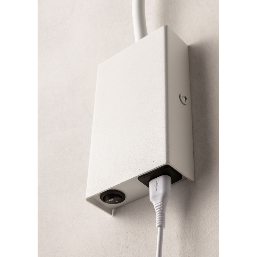 Redo 01-2754 - LED Flexible small lamp WALLIE LED/3W/230V USB CRI 90 white