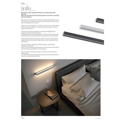 Redo 01-2764 - PLOT LED Wall Light/31W/230V 90 cm White