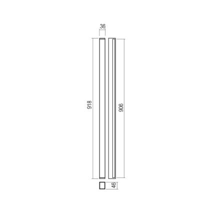 Redo 01-2765 - LED PLOT Wall Light/31W/230V 90 cm Black