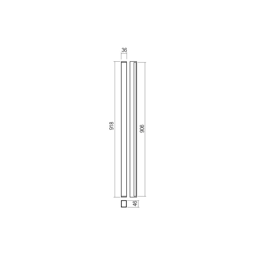 Redo 01-2765 - LED PLOT Wall Light/31W/230V 90 cm Black