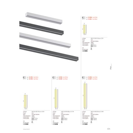 Redo 01-2766 - LED Wall Light PLOT LED/35W/230V 120 cm White