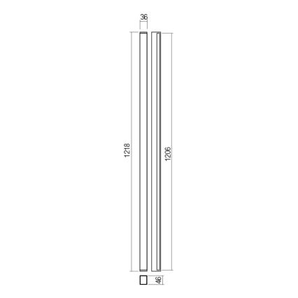 Redo 01-2767 - PLOT LED Wall Light LED/35W/230V 120 cm Black