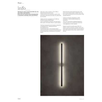 Redo 01-2769 - LED Wall light WAPI LED/23W/230V 90,5 cm black