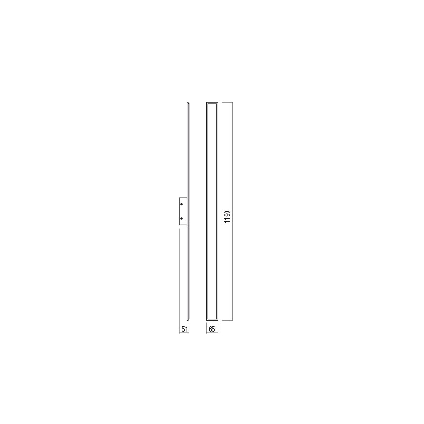Redo 01-2771 - LED Wall light WAPI LED/30W/230V 119 cm black