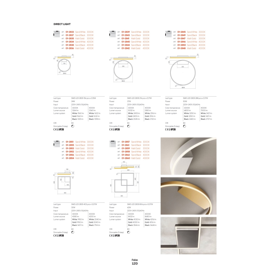 Redo 01-2819 - Dimmable LED Wall Light FEBE LED/24W/230V Black