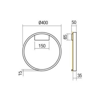 Redo 01-2819 - Dimmable LED Wall Light FEBE LED/24W/230V Black