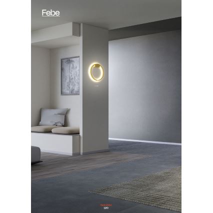 Redo 01-2835 - FEBE Dimmable LED Wall Light LED/24W/230V Gold
