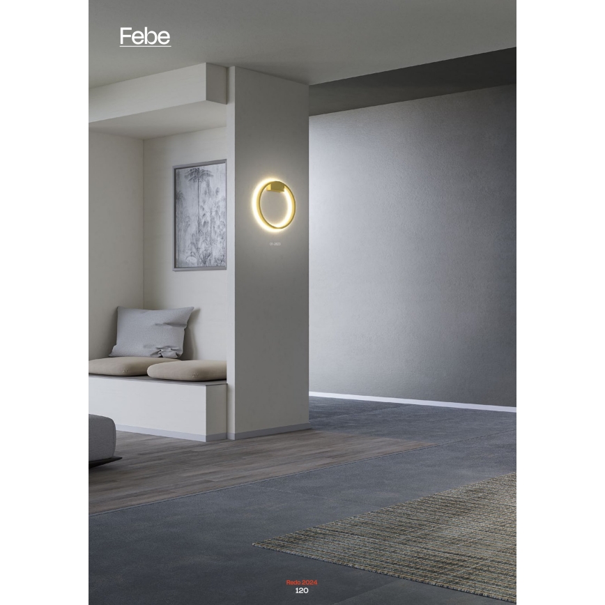 Redo 01-2835 - FEBE Dimmable LED Wall Light LED/24W/230V Gold