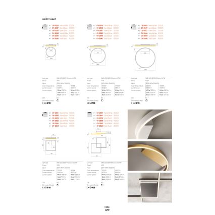 Redo 01-2865 - FEBE Dimmable cable-hung pendant LED/37W/230V Gold