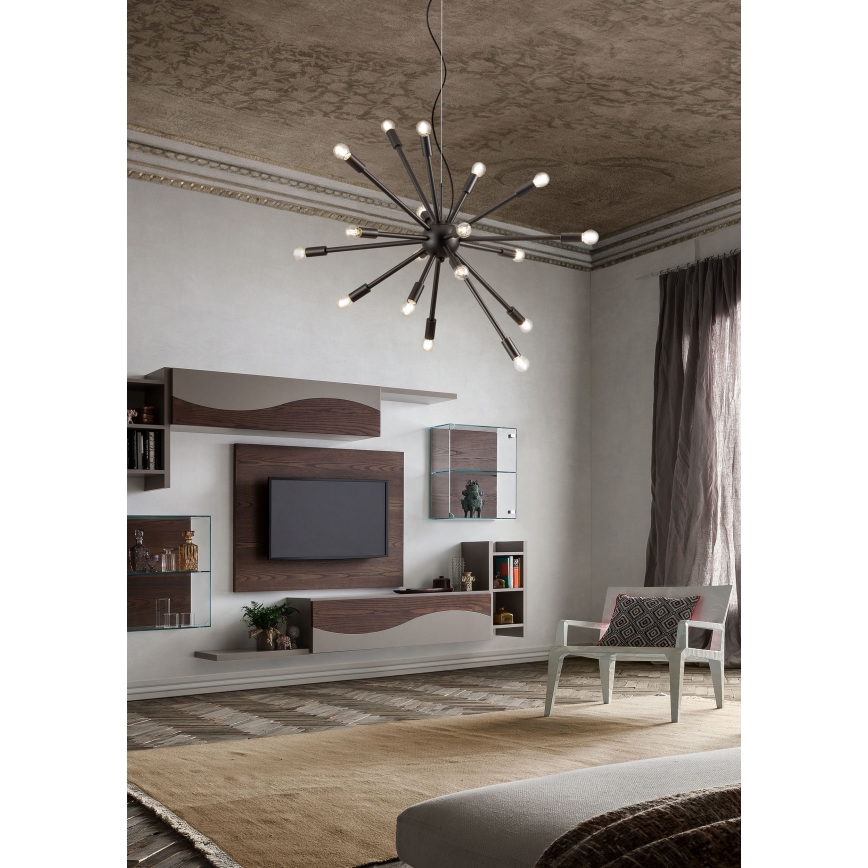 Redo 01-2934 - Cable-hung chandelier STELLAR 12xE14/25W/230V black