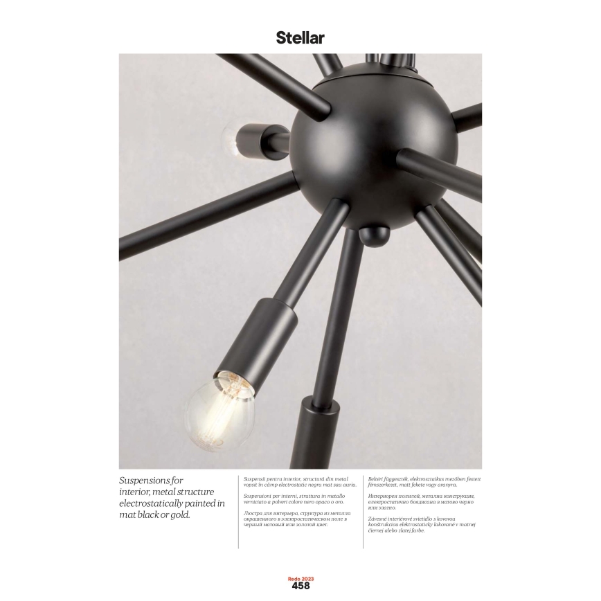 Redo 01-2936 - Chandelier on a string STELLAR 18xE14/25W/230V black